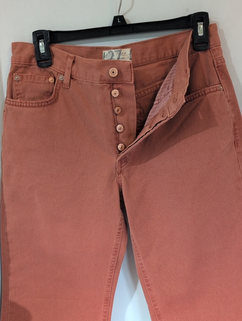 We The Free Free People Women's 27  Terracotta Cropped St LegButton Fly Raw Hem
